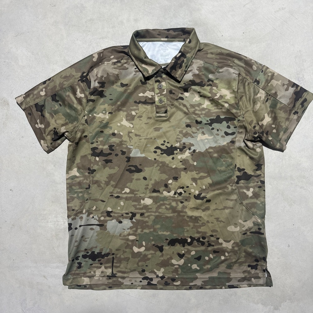 CQR Men's Camouflage Shirt Size Large Short Sleeve Tactical EDC USA Green